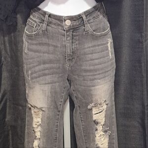 Distressed Gray Women's Jeans